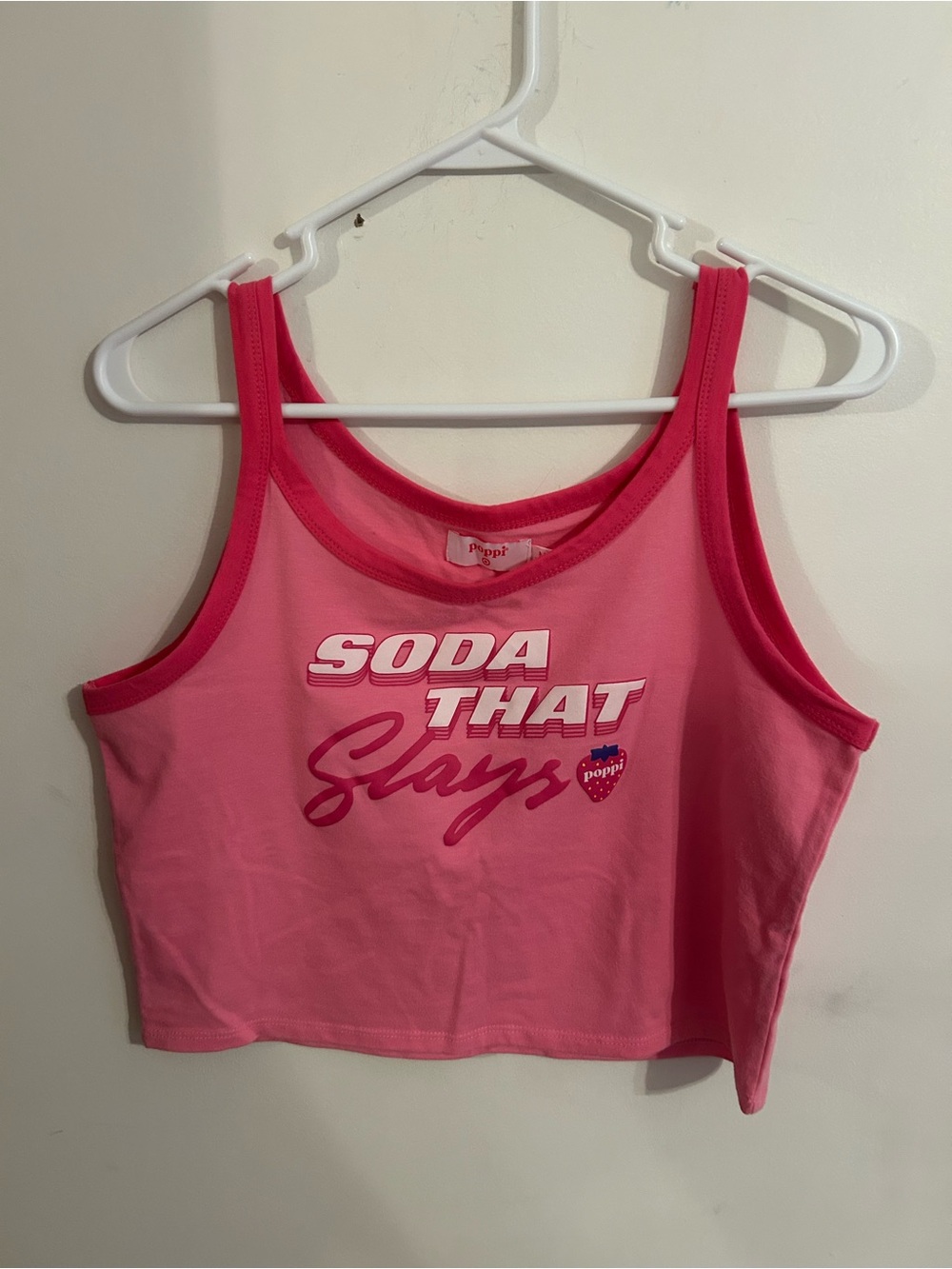 Poppy Pink 'Soda That Slays' Crop Tank Top